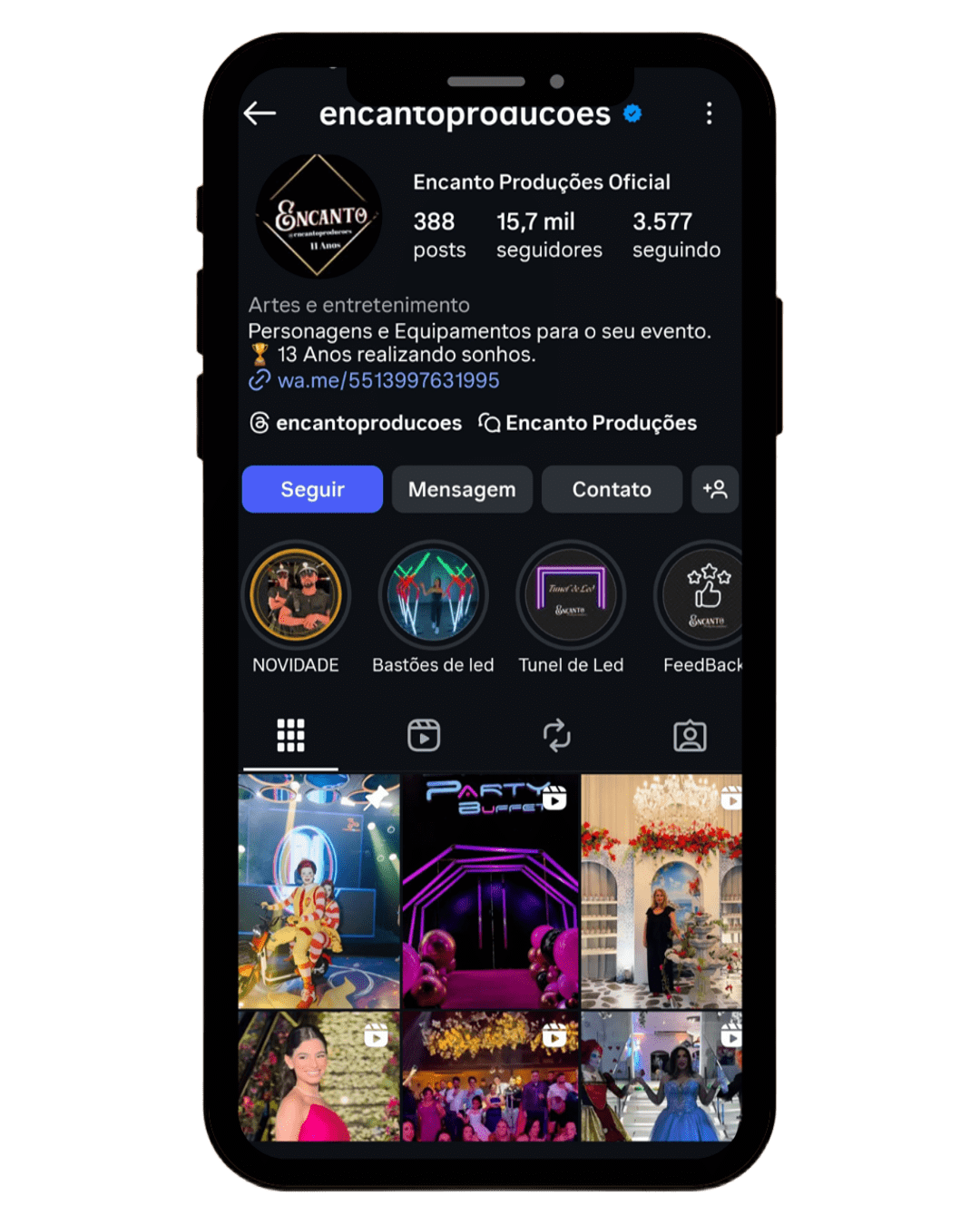 Encanto Produções - Redes Sociais